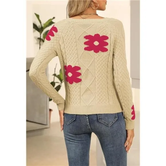 Womens 2024 Fall Pullover Sweaters Rose