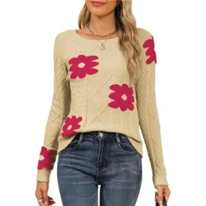 Womens 2024 Fall Pullover Sweaters Rose