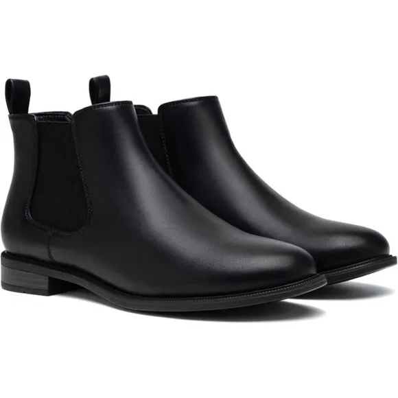 Women's Fall Flat Chelsea Boots Black Polyurethane Comfortable Short Ankle Boots