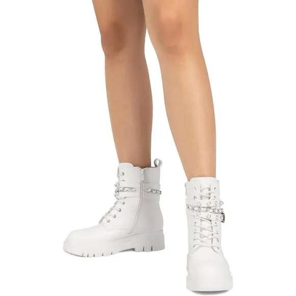 ⭐Women's Fashion Platform Combat Boots Lace Up Lug Sole Goth Ankle Booties .
