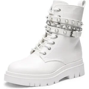 ⭐Women's Fashion Platform Combat Boots Lace Up Lug Sole Goth Ankle Booties .