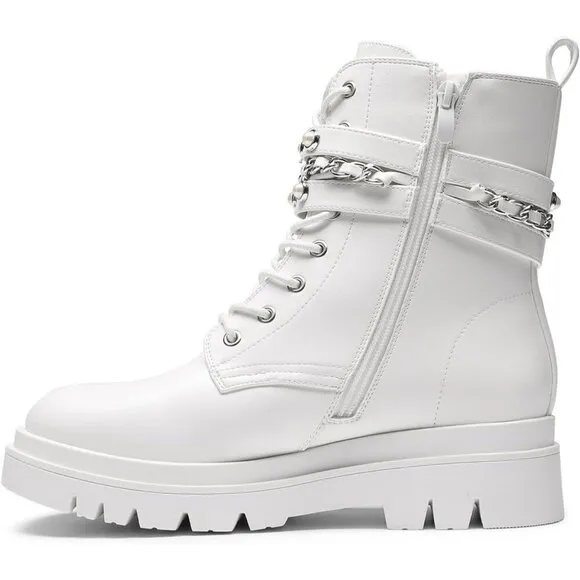 ⭐Women's Fashion Platform Combat Boots Lace Up Lug Sole Goth Ankle Booties .
