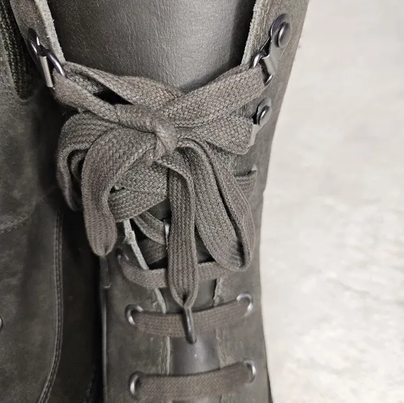 Women’s UGG Redwood Dark Olive Green Suede Heeled Waterproof Chunky Boots