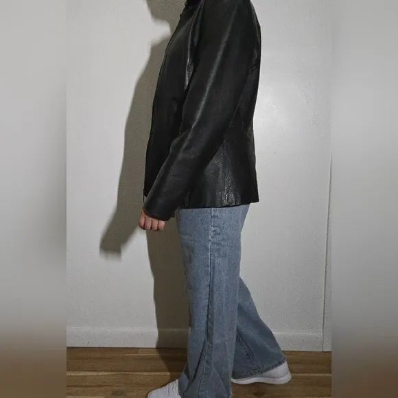 Worthington Genuine Leather Jacket-Vintage Inspired Dark Academia Style Timeless