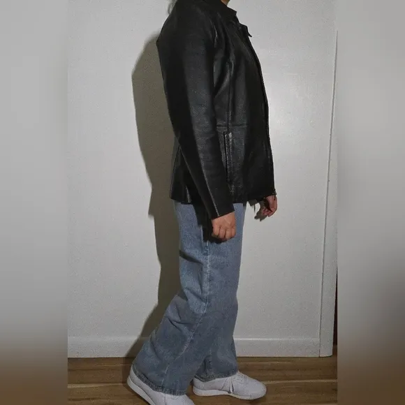 Worthington Genuine Leather Jacket-Vintage Inspired Dark Academia Style Timeless