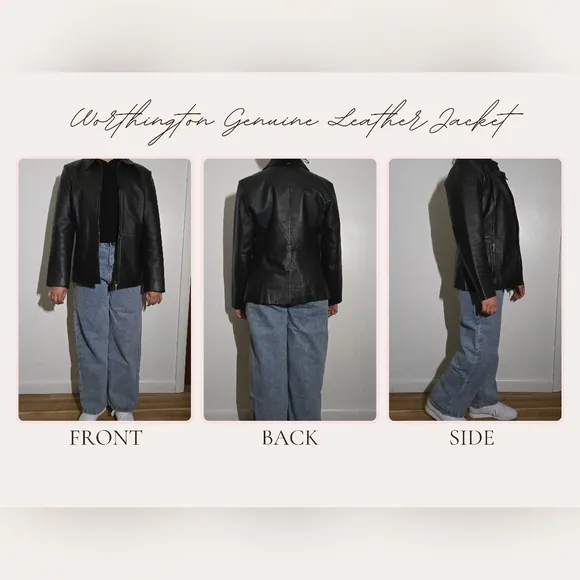 Worthington Genuine Leather Jacket-Vintage Inspired Dark Academia Style Timeless