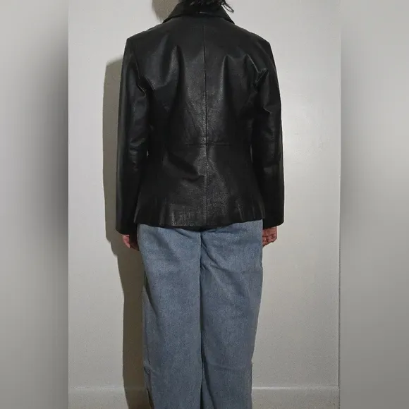 Worthington Genuine Leather Jacket-Vintage Inspired Dark Academia Style Timeless