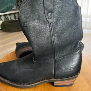 Xelement Black Leather Western Boots
