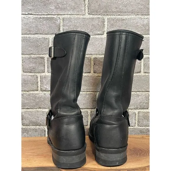 Xelement Men's Black Motorcycle Leather Boots Size 9 Biker Style