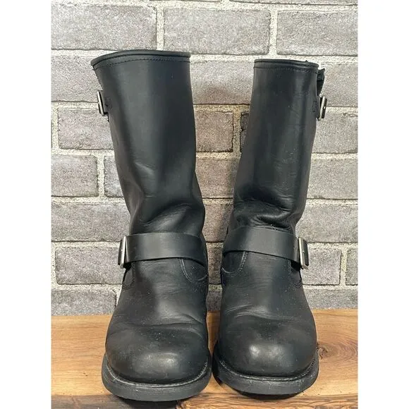 Xelement Men's Black Motorcycle Leather Boots Size 9 Biker Style