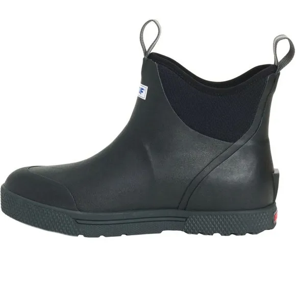 XTRATUF MEN'S WHEELHOUSE 6 INCH ANKLE DECK BOOT, BLACK, SIZE 10