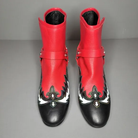 ZADIG &amp; VOLTAIRE Red Trouble Flame Ankle Boots