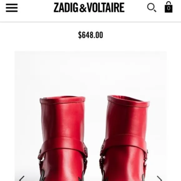 ZADIG &amp; VOLTAIRE Red Trouble Flame Ankle Boots