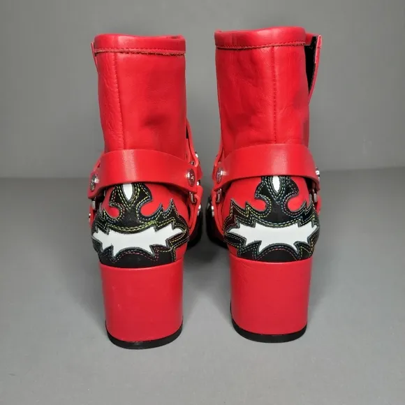 ZADIG &amp; VOLTAIRE Red Trouble Flame Ankle Boots