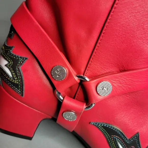 ZADIG &amp; VOLTAIRE Red Trouble Flame Ankle Boots
