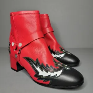 ZADIG &amp; VOLTAIRE Red Trouble Flame Ankle Boots