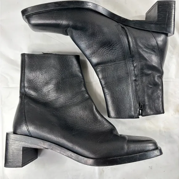Zara boots square toe and heel leather