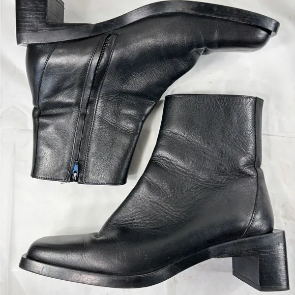 Zara boots square toe and heel leather