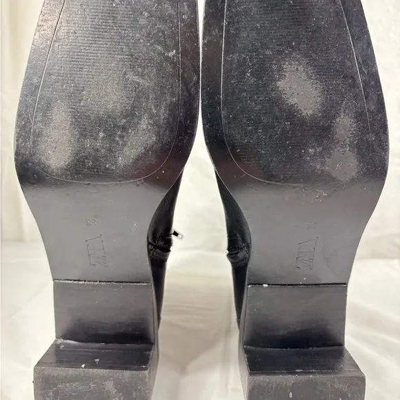 Zara boots square toe and heel leather