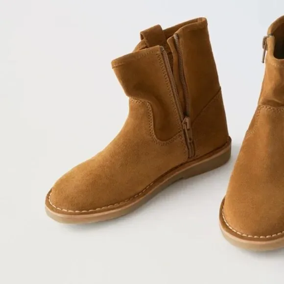 Zara Boys Leather Ankle Boots