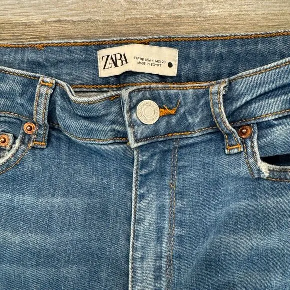 Zara Denim Jeans, Upcycled Sexy Patches, High Waisted, Flare Leg, Curvy Fit 36