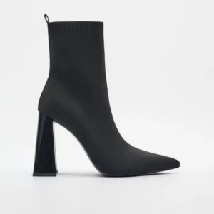 ZARA FABRIC HEELED ANKLE BOOTS SZ 9 EU 40