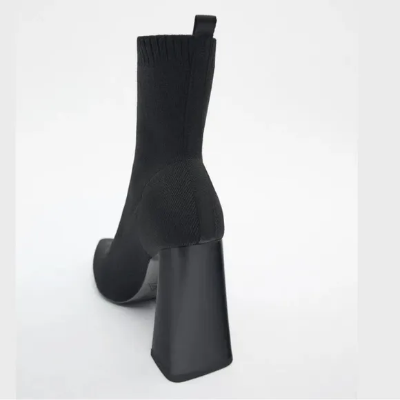 ZARA FABRIC HEELED ANKLE BOOTS SZ 9 EU 40
