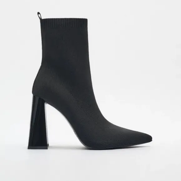 ZARA FABRIC HEELED ANKLE BOOTS SZ 9 EU 40