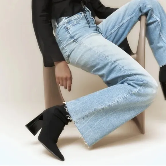 ZARA FABRIC HEELED ANKLE BOOTS SZ 9 EU 40