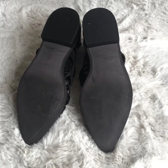 Zara gladiator pointy ankle buckles black sandals