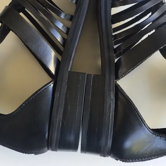 Zara gladiator pointy ankle buckles black sandals