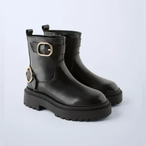 Zara Kids Buckle Ankle Boots