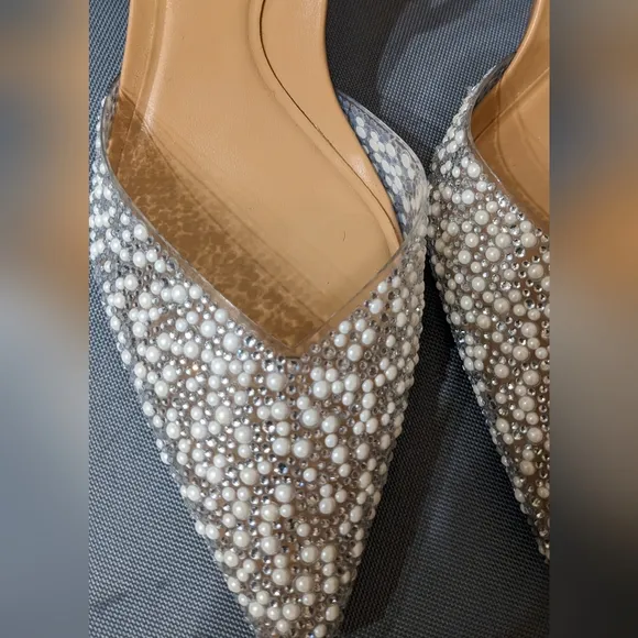 Zara Pearl Heel slingbacks