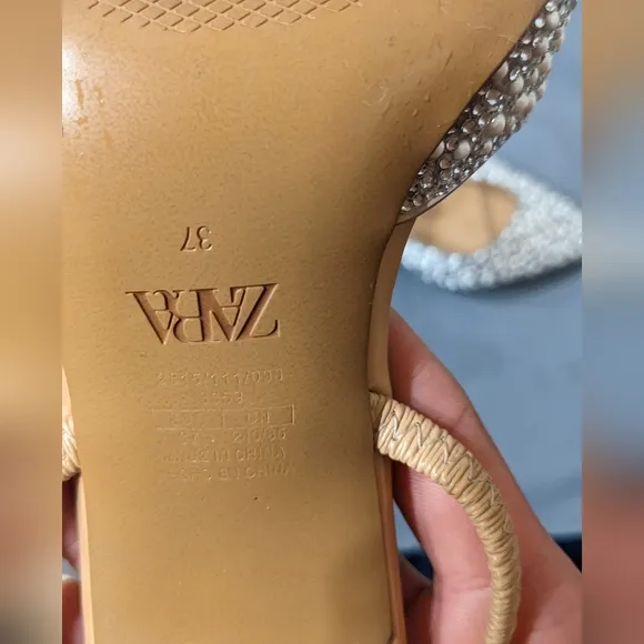 Zara Pearl Heel slingbacks