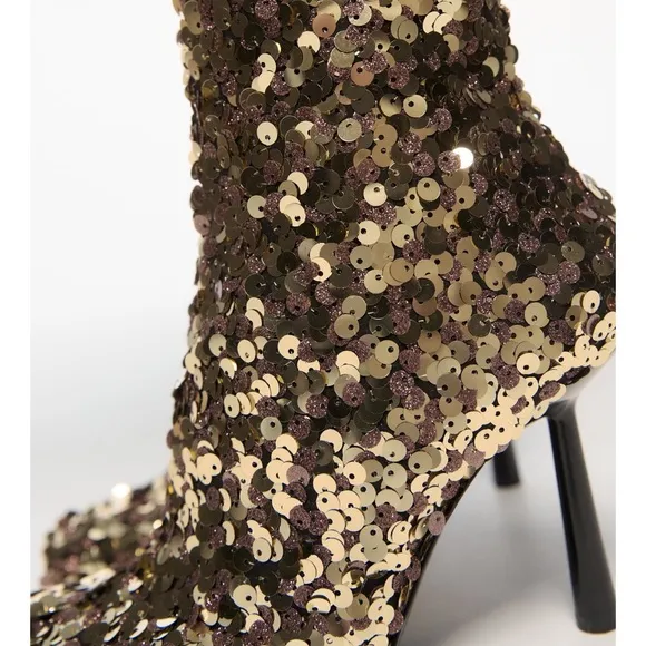 Zara sequin ankle boots