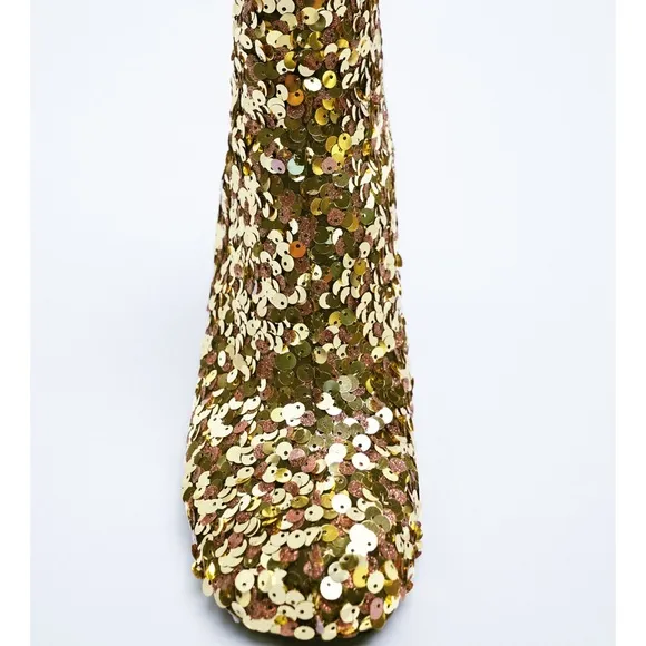 Zara sequin ankle boots