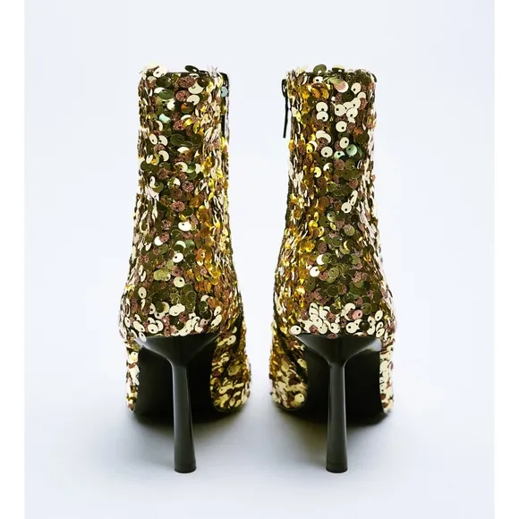 Zara sequin ankle boots