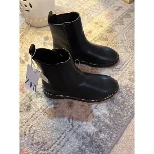 Zara Size 4 Crystal Studded Ankle Boots