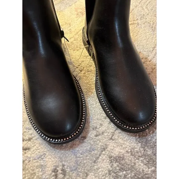 Zara Size 4 Crystal Studded Ankle Boots