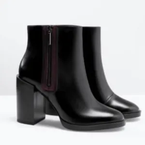 Zara Trafaluc Patent Ankle Boots