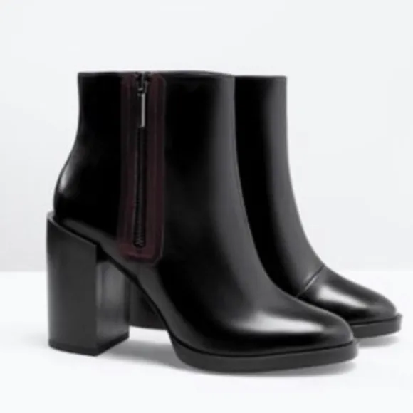 Zara Trafaluc Patent Ankle Boots