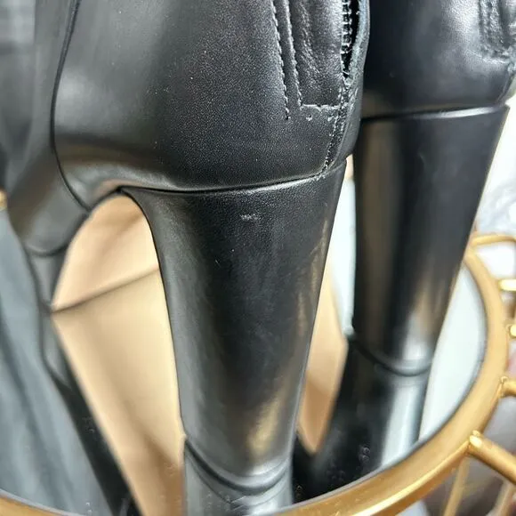 Zara Platform Leather Ankle Boots