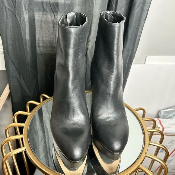 Zara Platform Leather Ankle Boots