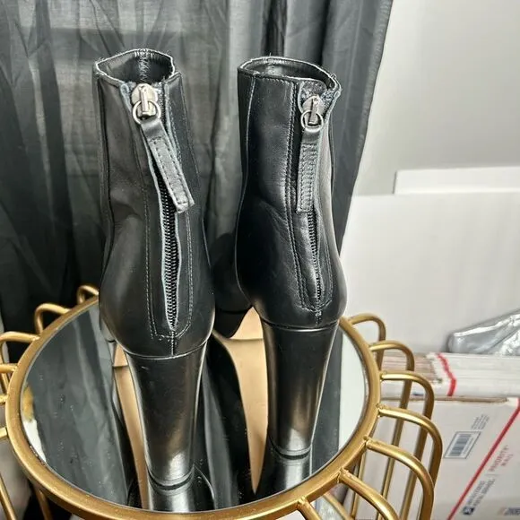 Zara Platform Leather Ankle Boots